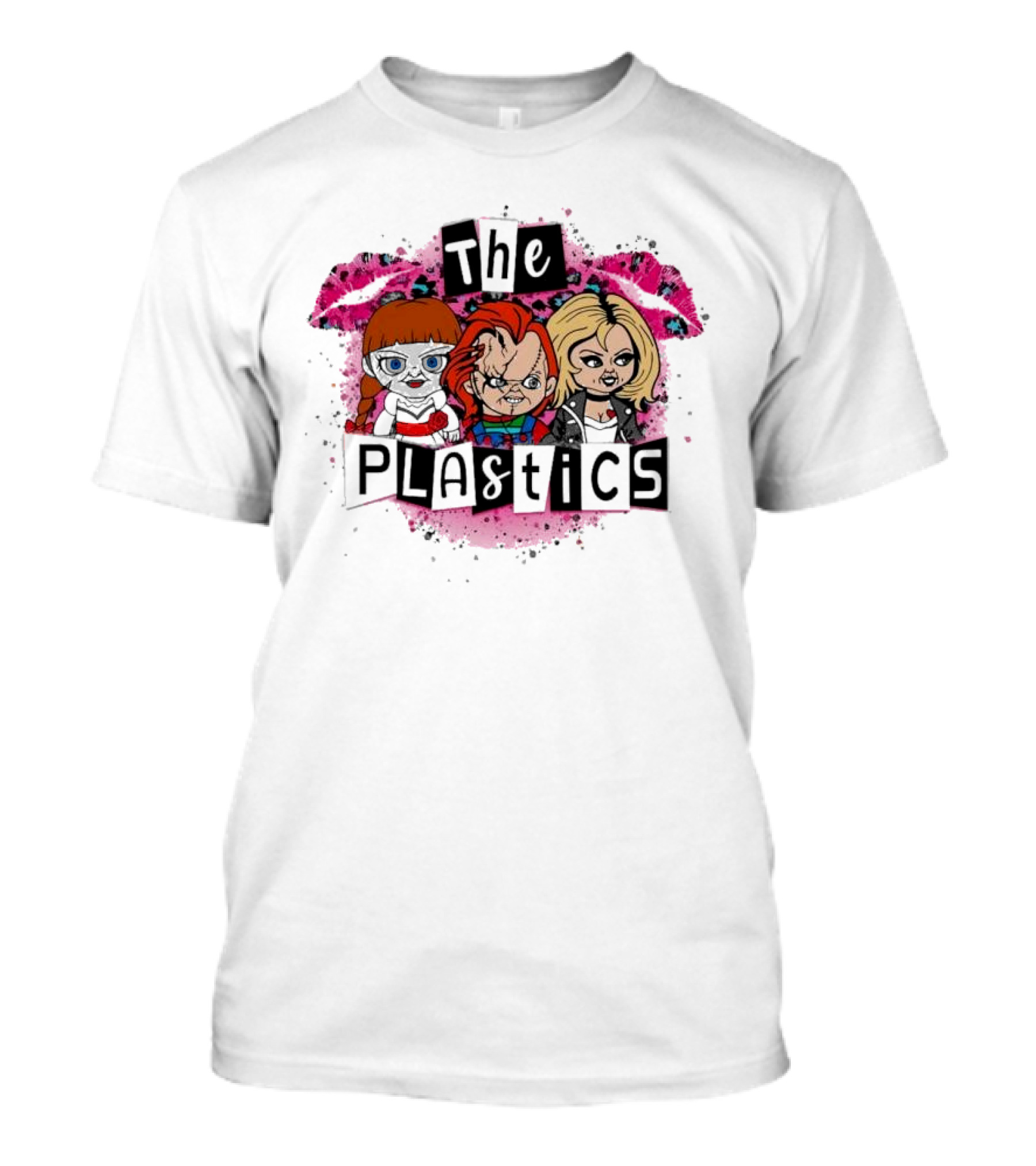 The Plastics Chucky Mean Girls Halloween Characters Displayed T-Shirt