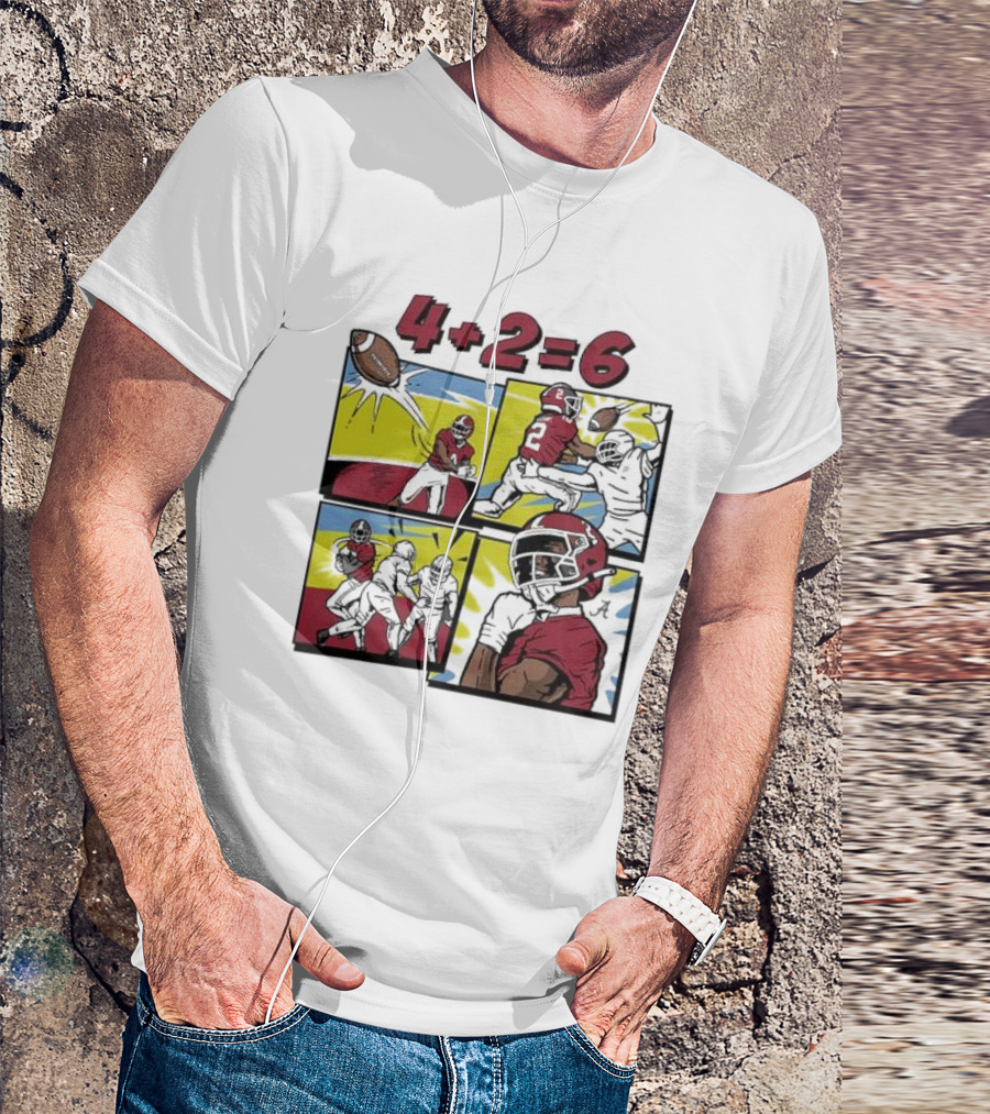 Alabama Crimson Tide Ryan Williams Comic 4 Plus 2 Equals 6 The Catch T-Shirt