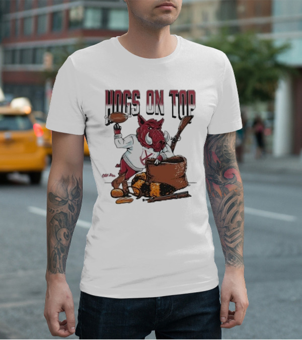 Hogs On Top Old Time Football T-Shirt