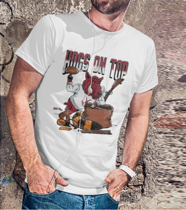 Hogs On Top Old Time Football T-Shirt