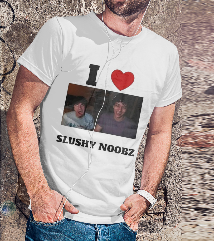 I Love Slushy Noobz Funny Duo Smiling Photo T-Shirt