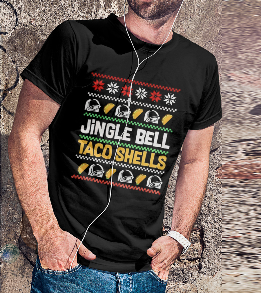 Jingle Bell Taco Shells Christmas Snowflakes Festive Tacos T-Shirt