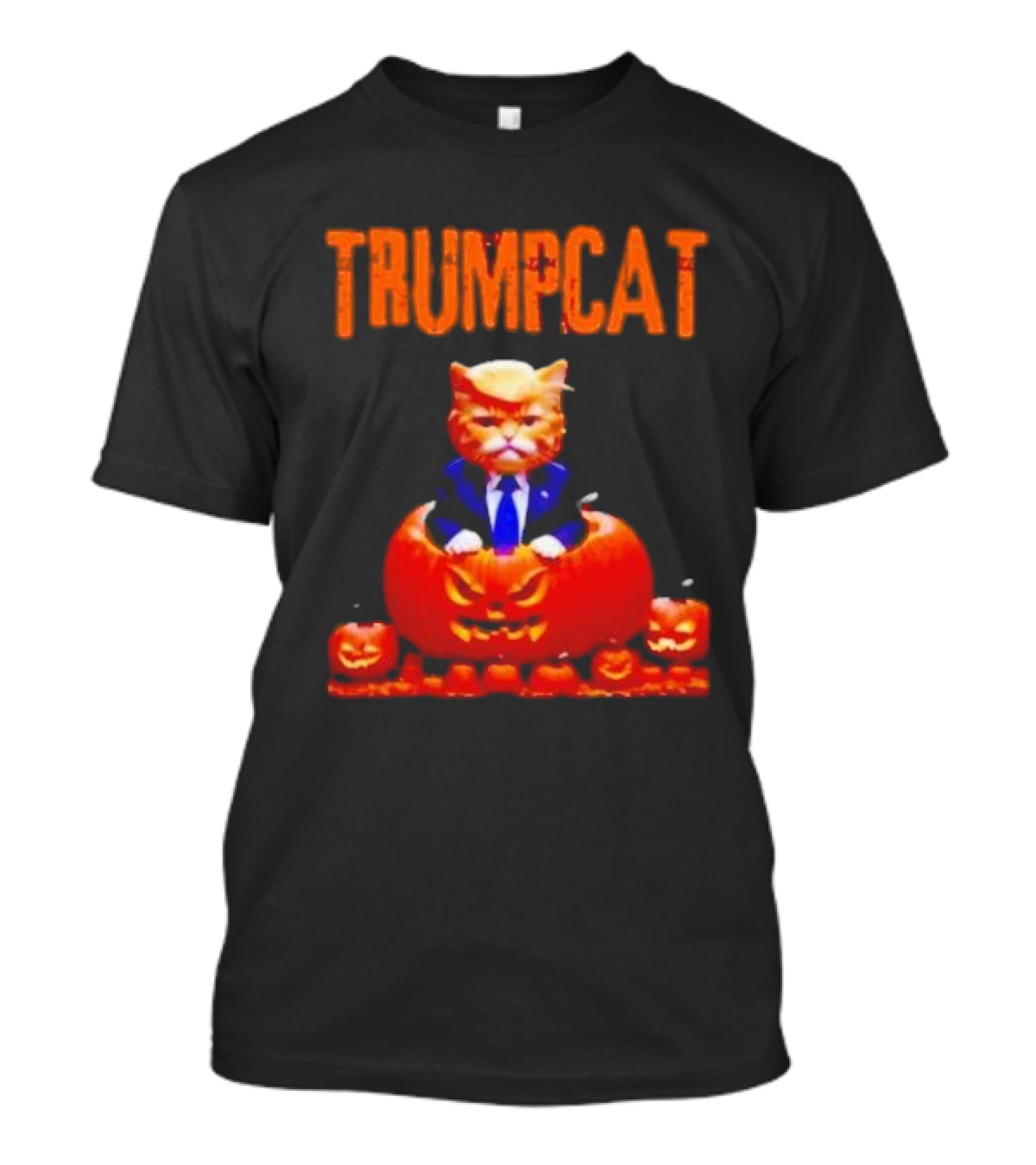 Trump Cat Pumpkin Halloween T-Shirt