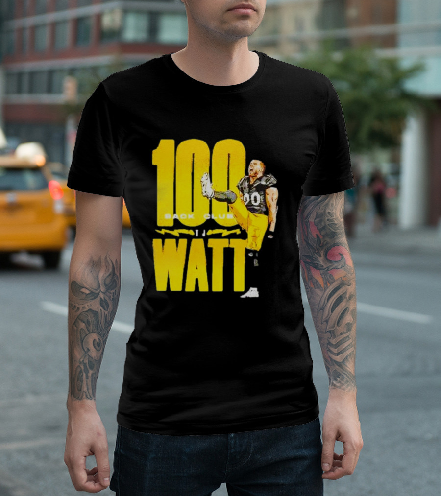 100 Sack Club Pittsburgh Steelers TJ Watt T-Shirt