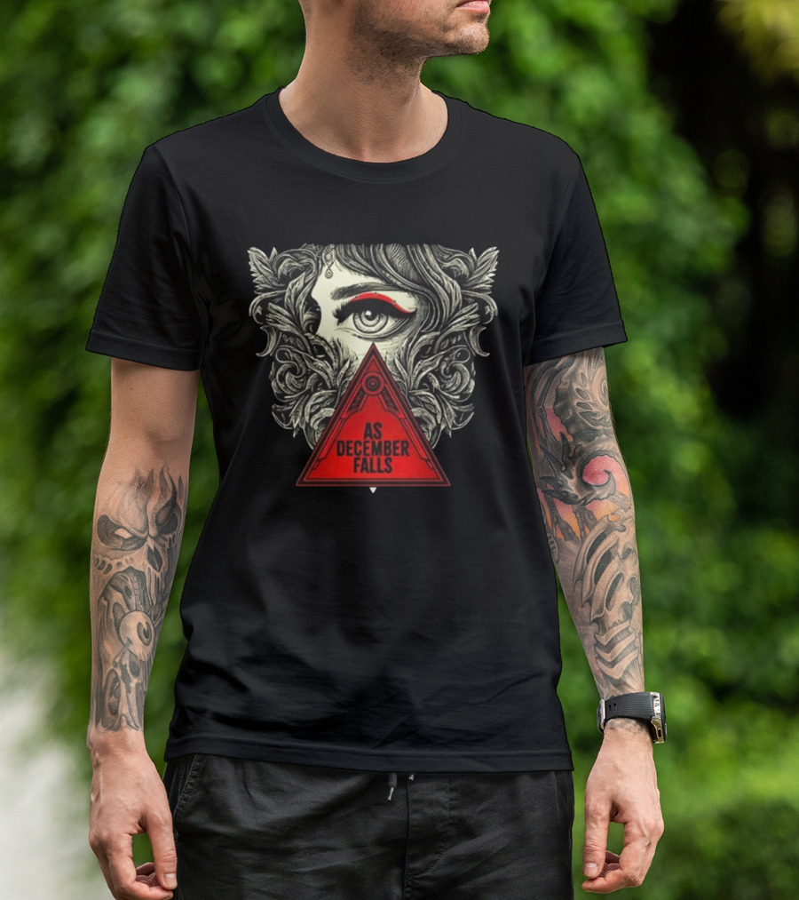 As December Falls Triangle Eye Art Illuminated Leaf T-Shirt
