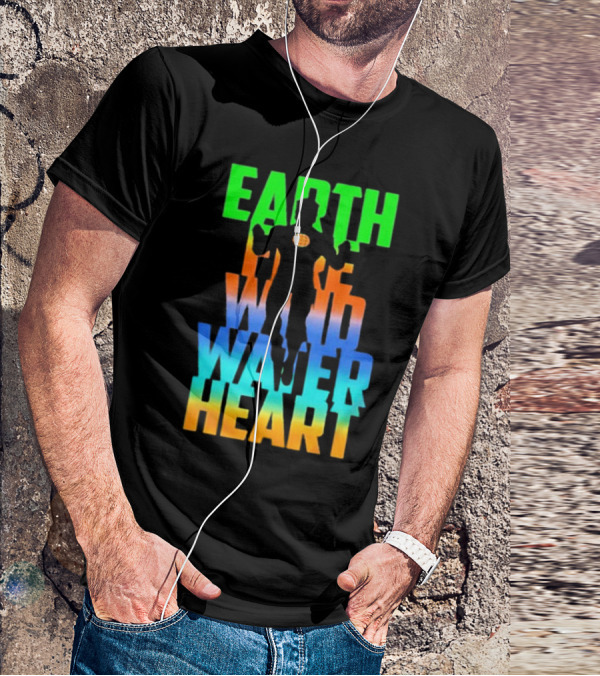 Earth Fire Wind Water Heart Captain Planet T-Shirt