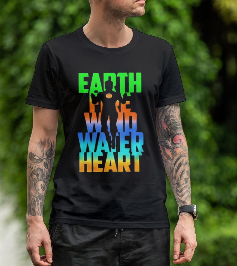 Earth Fire Wind Water Heart Captain Planet T-Shirt