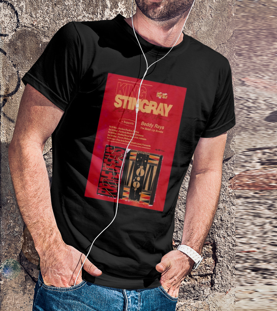 King Stingray 2025 Album Tour March April With Beddy Rays And The Belair Lip Bombs T-Shirt