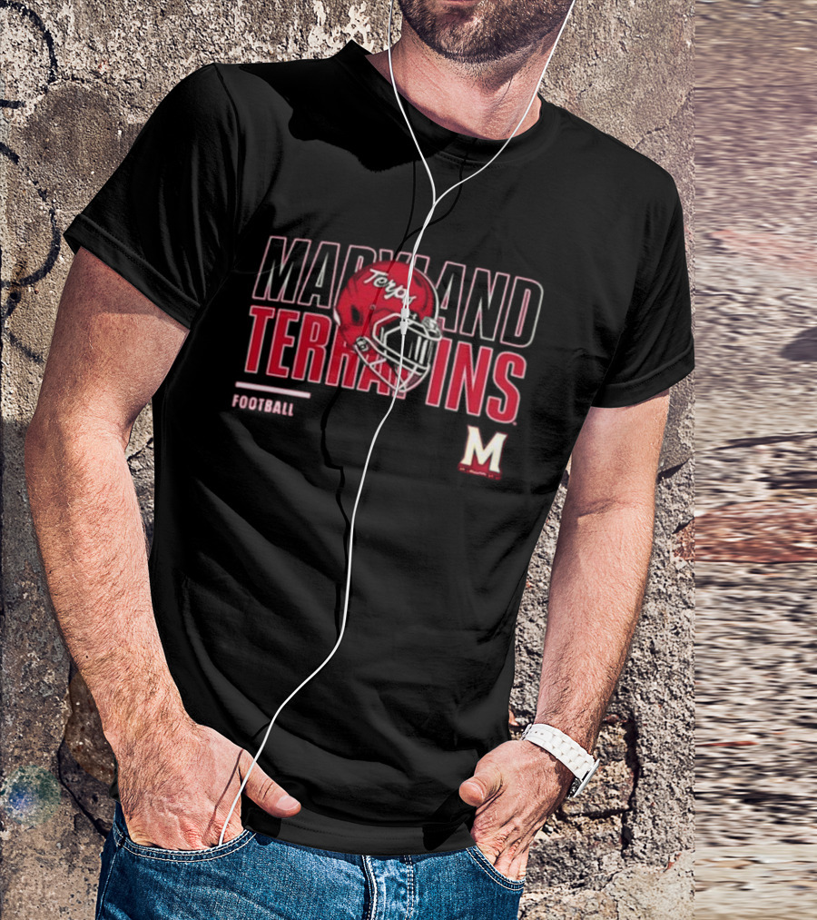 Maryland Terrapins Football Terps Helmet M Logo 2024 Performance T-Shirt