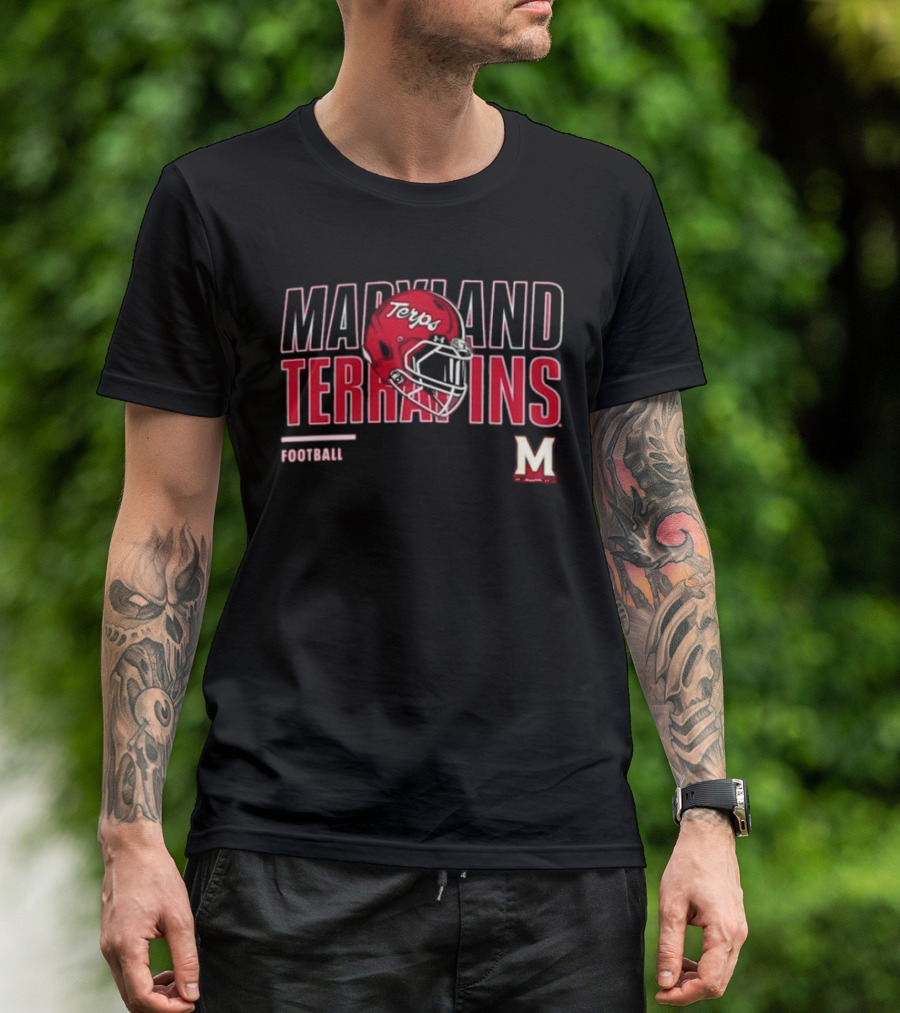 Maryland Terrapins Football Terps Helmet M Logo 2024 Performance T-Shirt