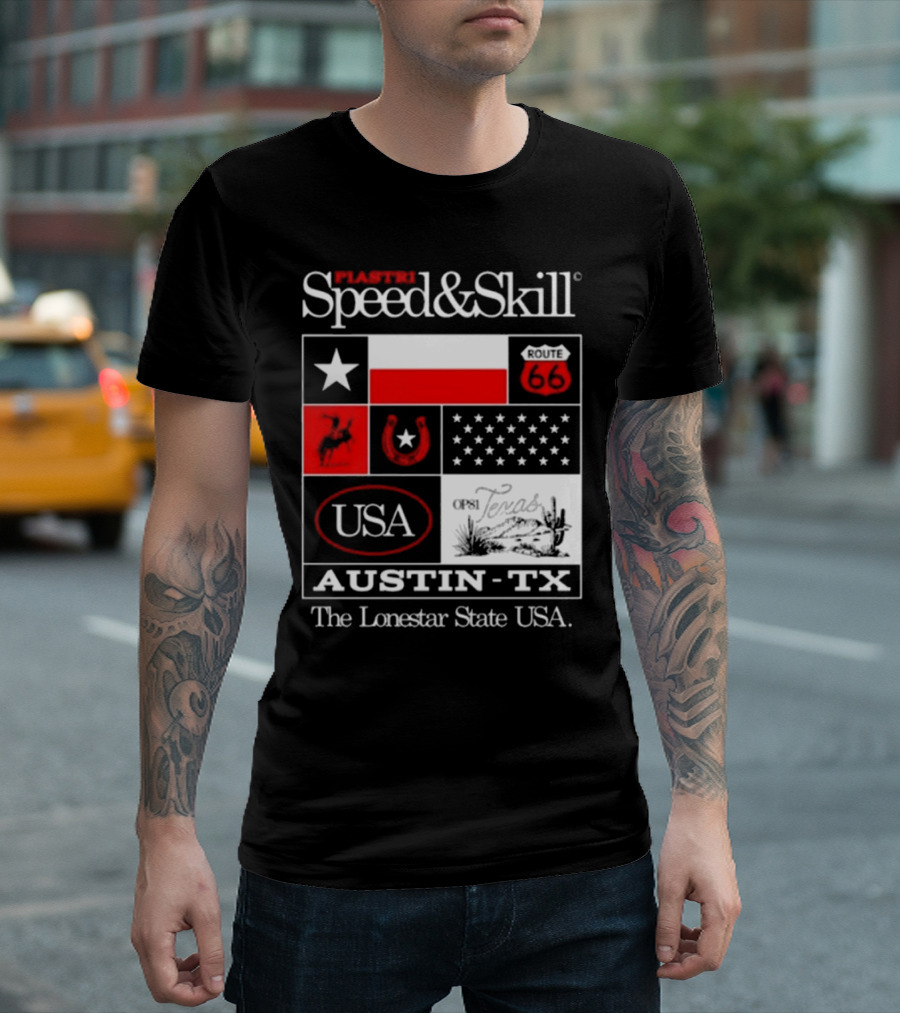 Piastri Speed and Skill Route 66 Austin TX The Lonestar State USA T-Shirt