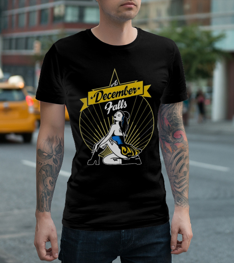 As December Falls Retro Pin-Up Girl T-Shirt