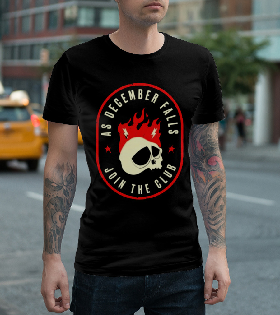 As December Falls Join The Club Ghost Rider Skull T-Shirt
