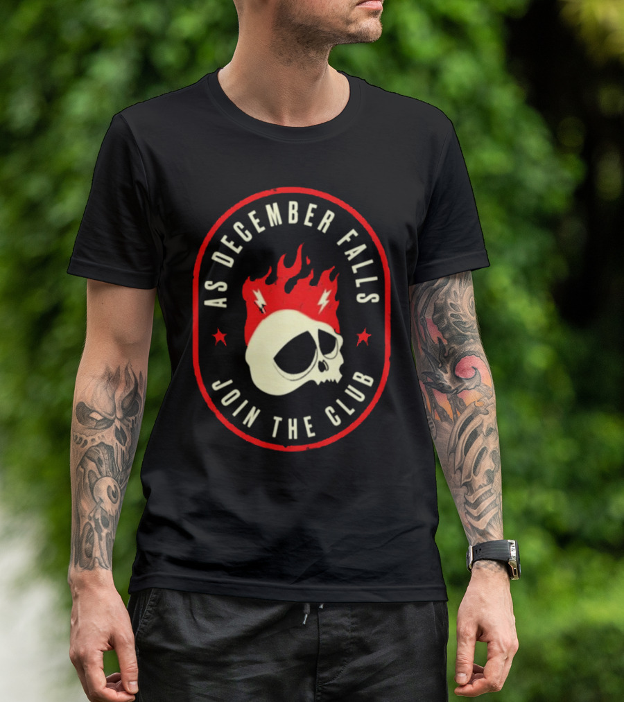 As December Falls Join The Club Ghost Rider Skull T-Shirt