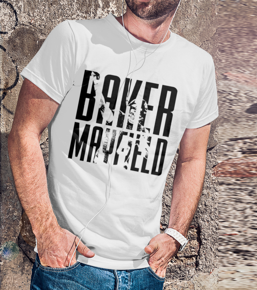 Baker Mayfield Tampa Bay Buccaneers Black And White Overlay T-Shirt