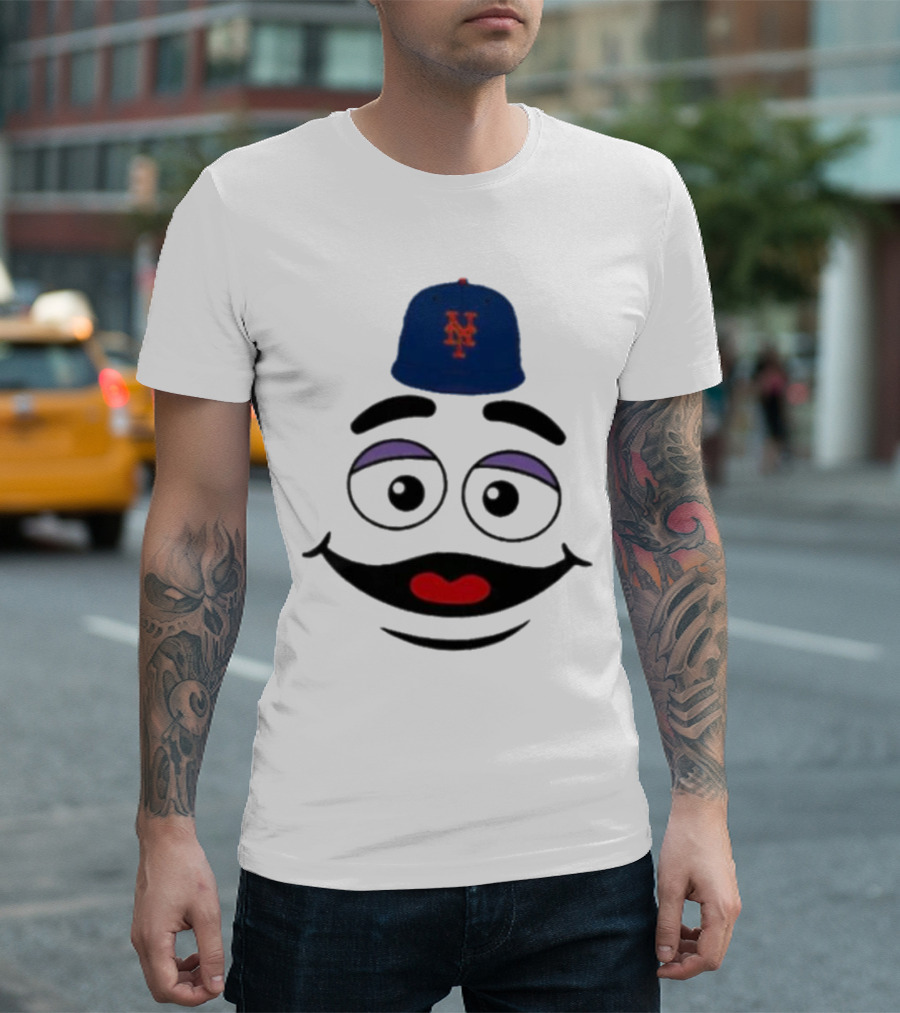 New York Mets Grimace Face Smile Victory Gameday Baseball Cap T-Shirt
