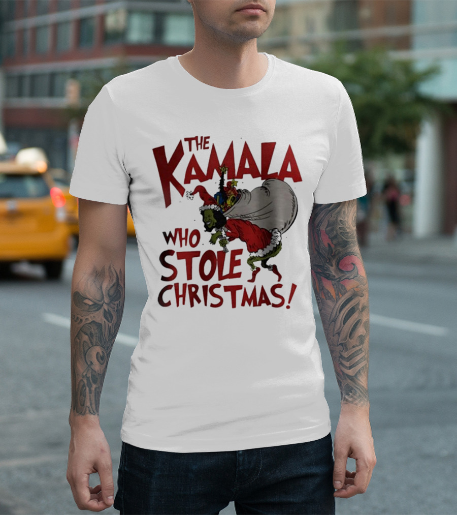 The Kamala Who Stole Christmas Grinch Santa T-Shirt