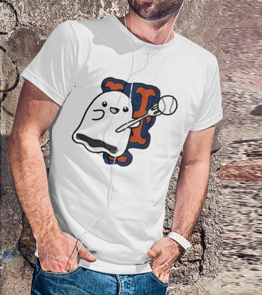 New York Mets Baby Ghost Halloween MLB 2024 Let's Go T-Shirt