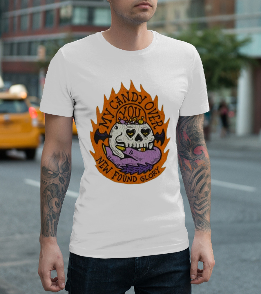 My Candy Over You Skull Bat New Found Glory Halloween T-Shirt