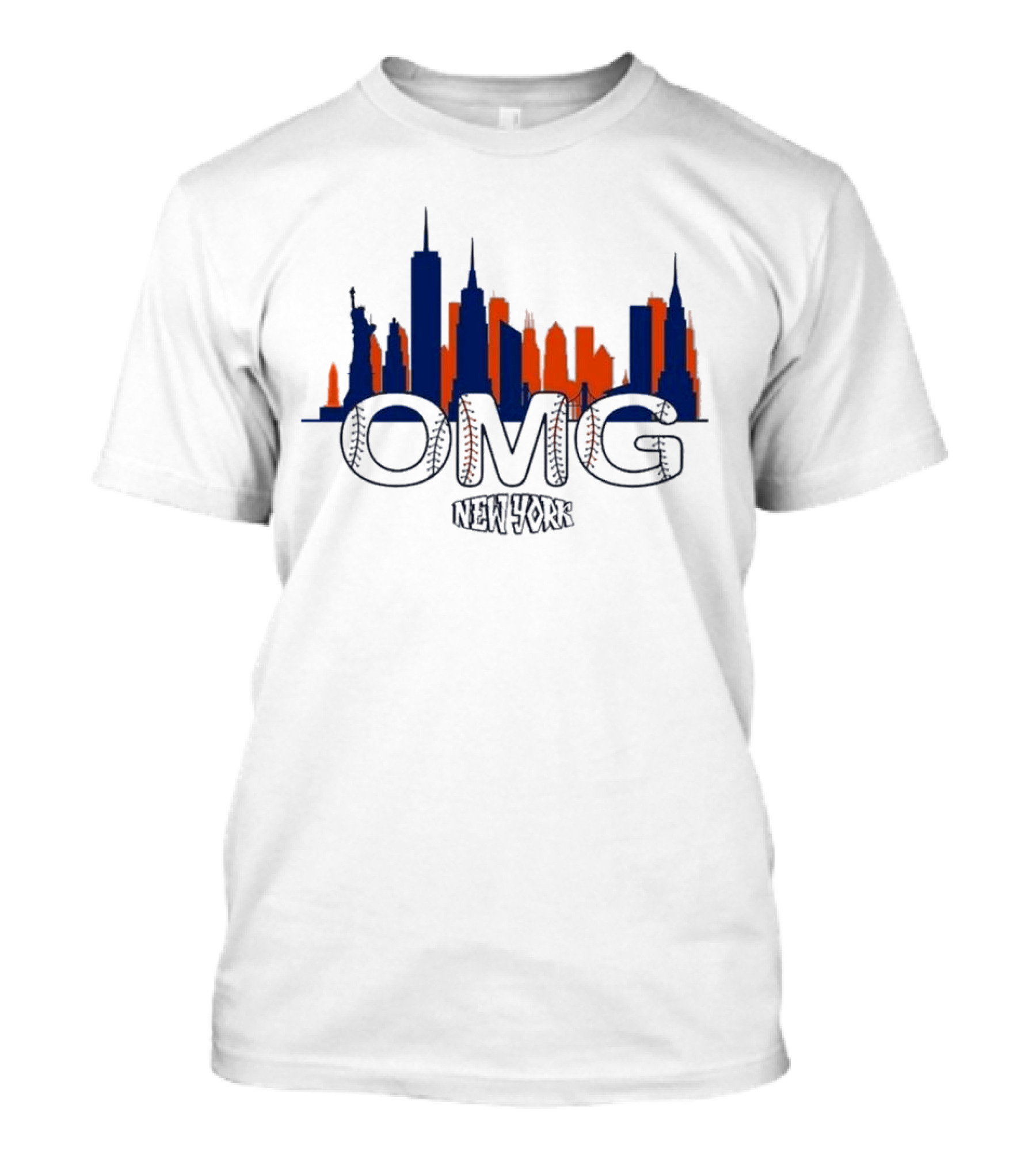 OMG New York Mets Baseball Queens 2024 Skyline T-Shirt
