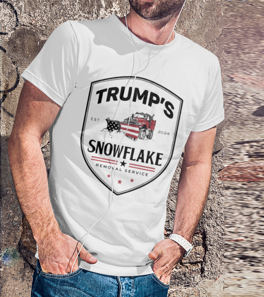 Trump's Snowflake Removal Service Established 2024 Shield With Stars And Patriot Truck T-Shirt