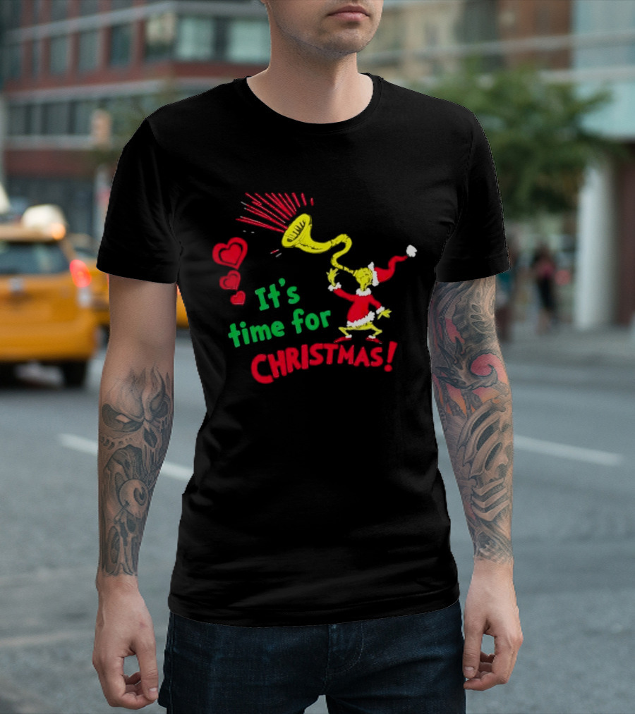 It's Time for Christmas Grinch Playing Trumpet T-Shirt