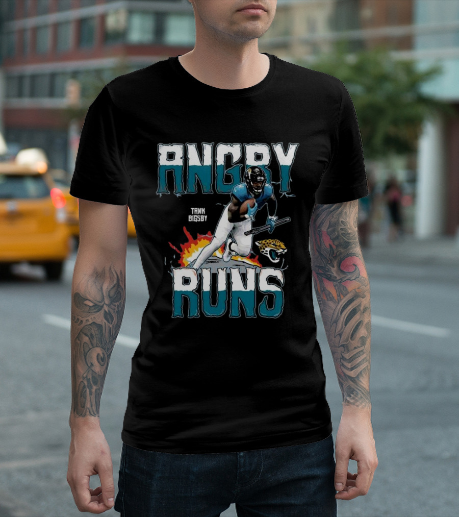 Tank Bigsby Angry Runs Jaguar Football Burst T-Shirt
