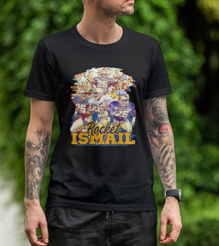 Rocket Ismail Vintage Notre Dame Football Icon 25 T-Shirt
