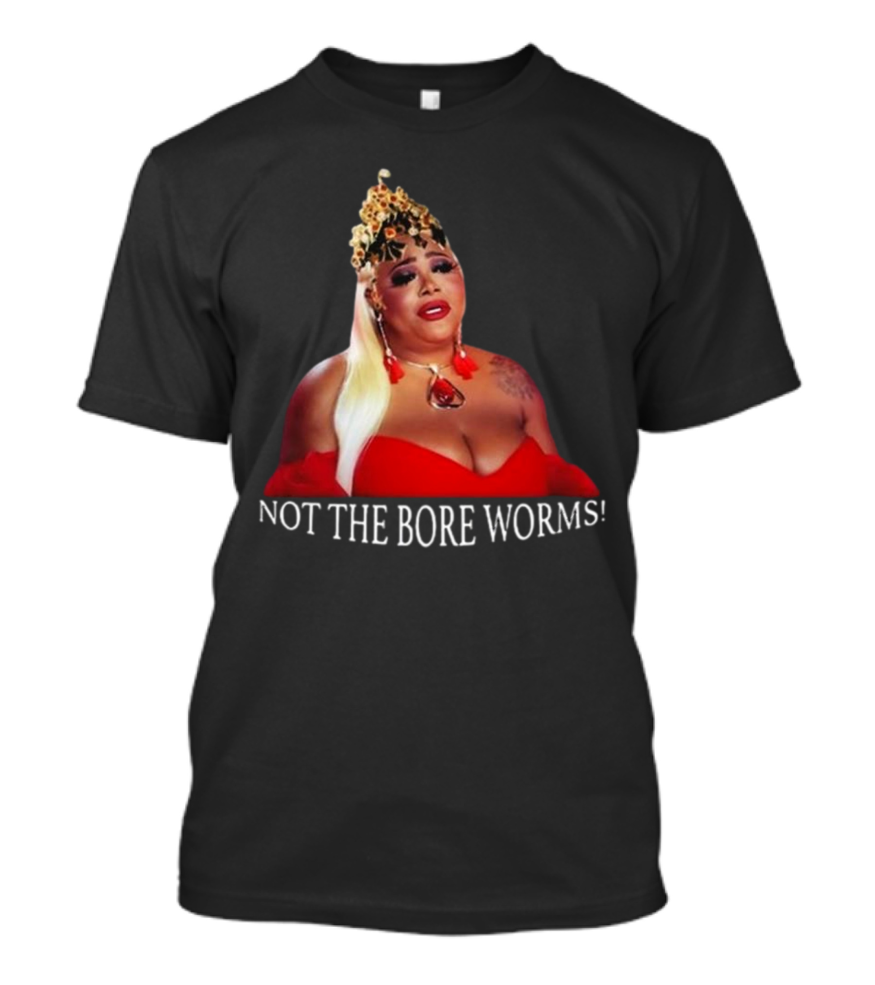 Ts Madison Not The Bore Worms Statement In Red Dress And Leopard Crown T-Shirt