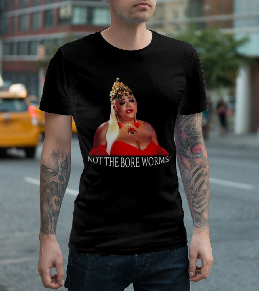 Ts Madison Not The Bore Worms Statement In Red Dress And Leopard Crown T-Shirt
