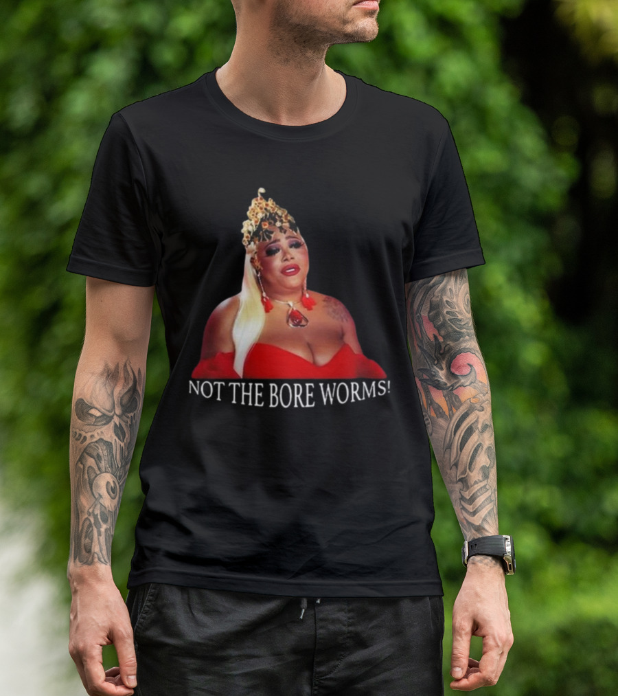 Ts Madison Not The Bore Worms Statement In Red Dress And Leopard Crown T-Shirt