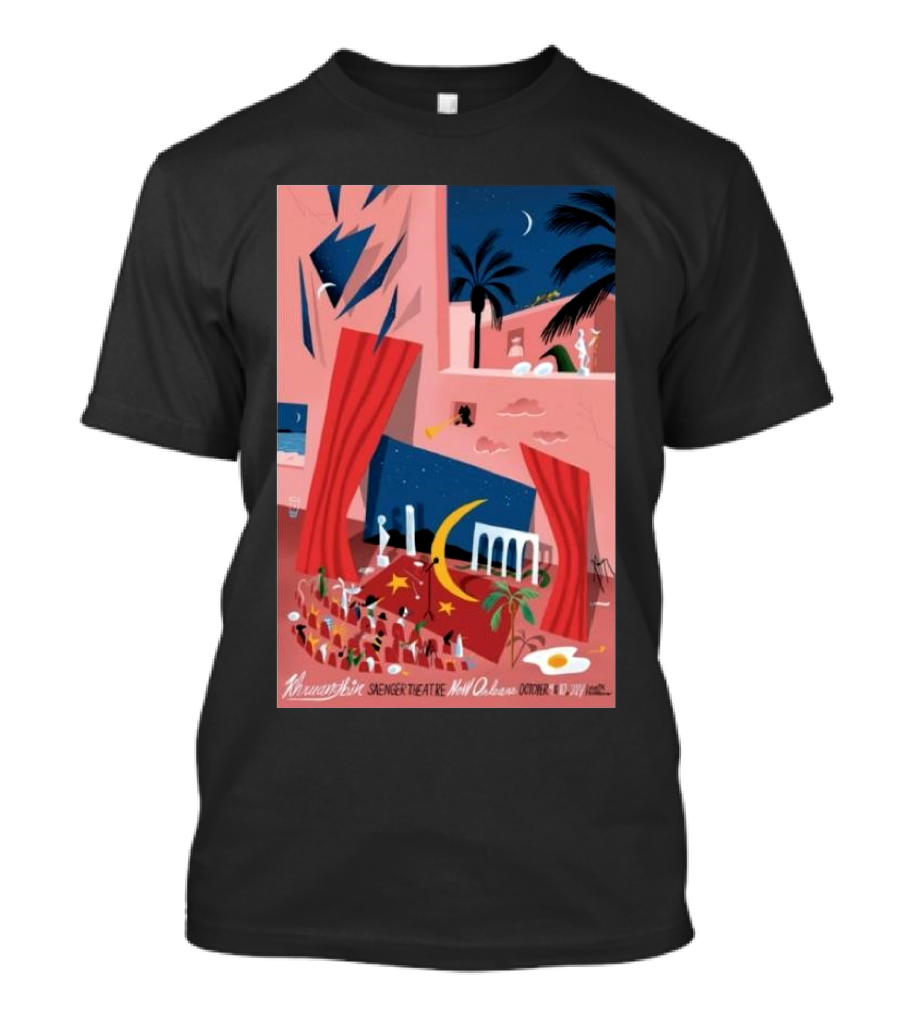 Khruangbin Saenger Theatre New Orleans October 9 2024 Tour Moon Palms Scene T-Shirt