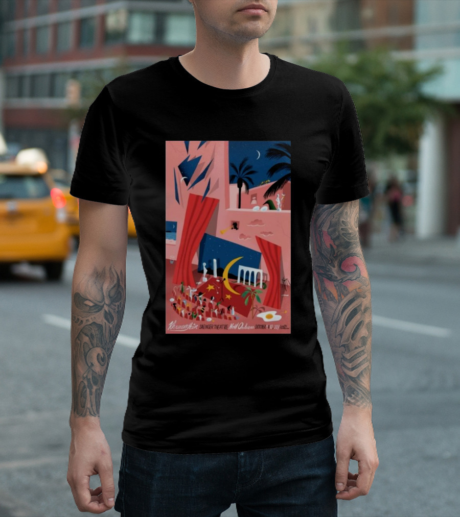 Khruangbin Saenger Theatre New Orleans October 9 2024 Tour Moon Palms Scene T-Shirt