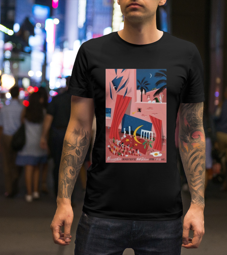Khruangbin Saenger Theatre New Orleans October 9 2024 Tour Moon Palms Scene T-Shirt