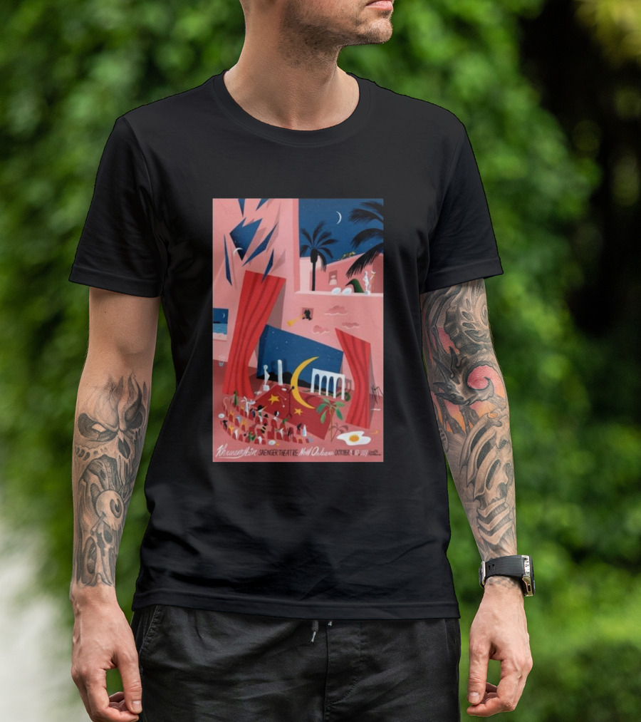 Khruangbin Saenger Theatre New Orleans October 9 2024 Tour Moon Palms Scene T-Shirt
