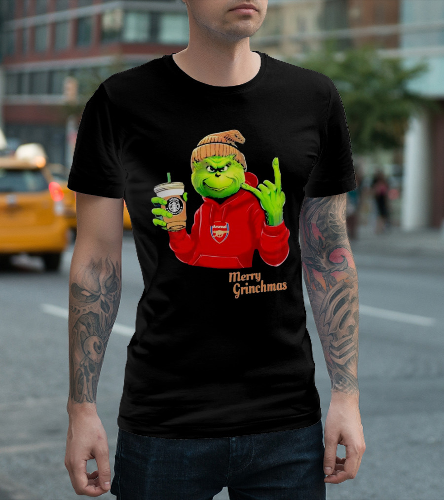 Grinch Arsenal FC Red Hoodie Merry Grinchmas Coffee Cup T-Shirt