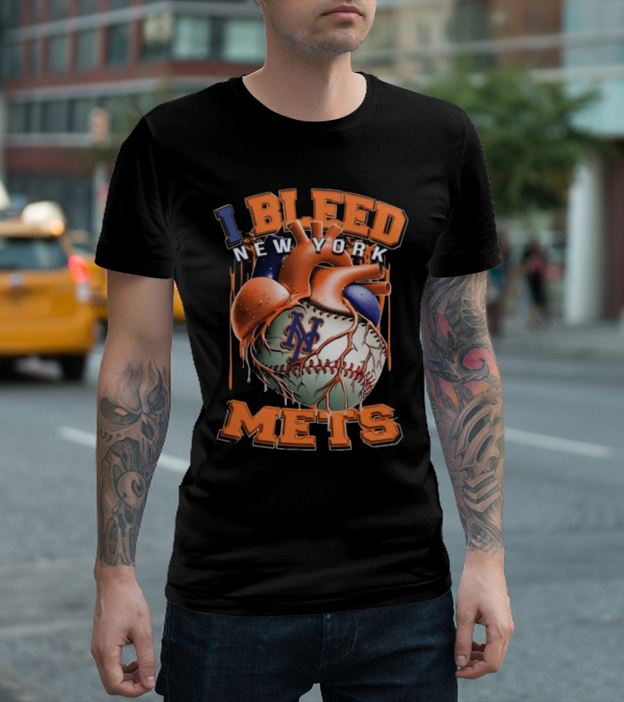 I Bleed New York Mets Heart T-Shirt