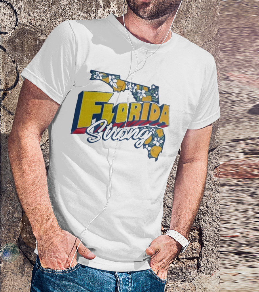 Florida Strong Hurricane Milton Pray Orange Blossom Map T-Shirt