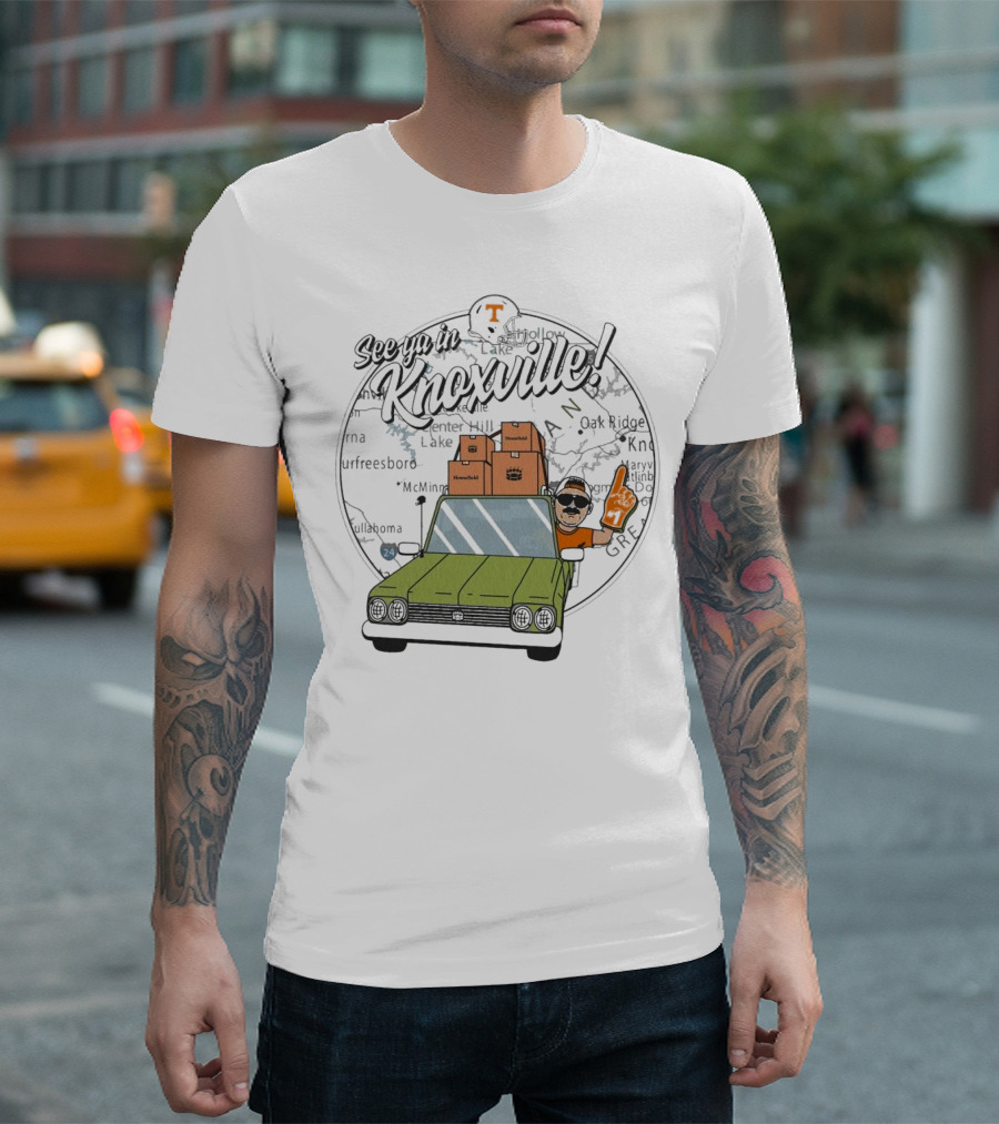 See Ya In Knoxville Tennessee Volunteers Football Fan Map T-Shirt