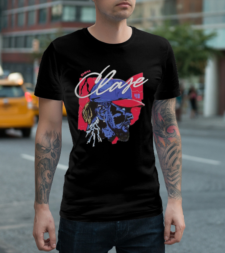 Emmanuel Clase Cleveland Guardians 48 Lightning Signature T-Shirt