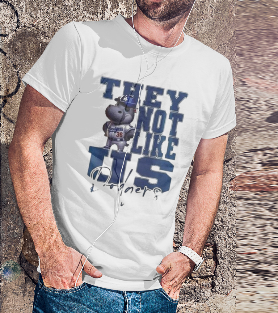 THEY NOT LIKE US Dodgers Moo Deng X Los Angeles Dodgers T-Shirt