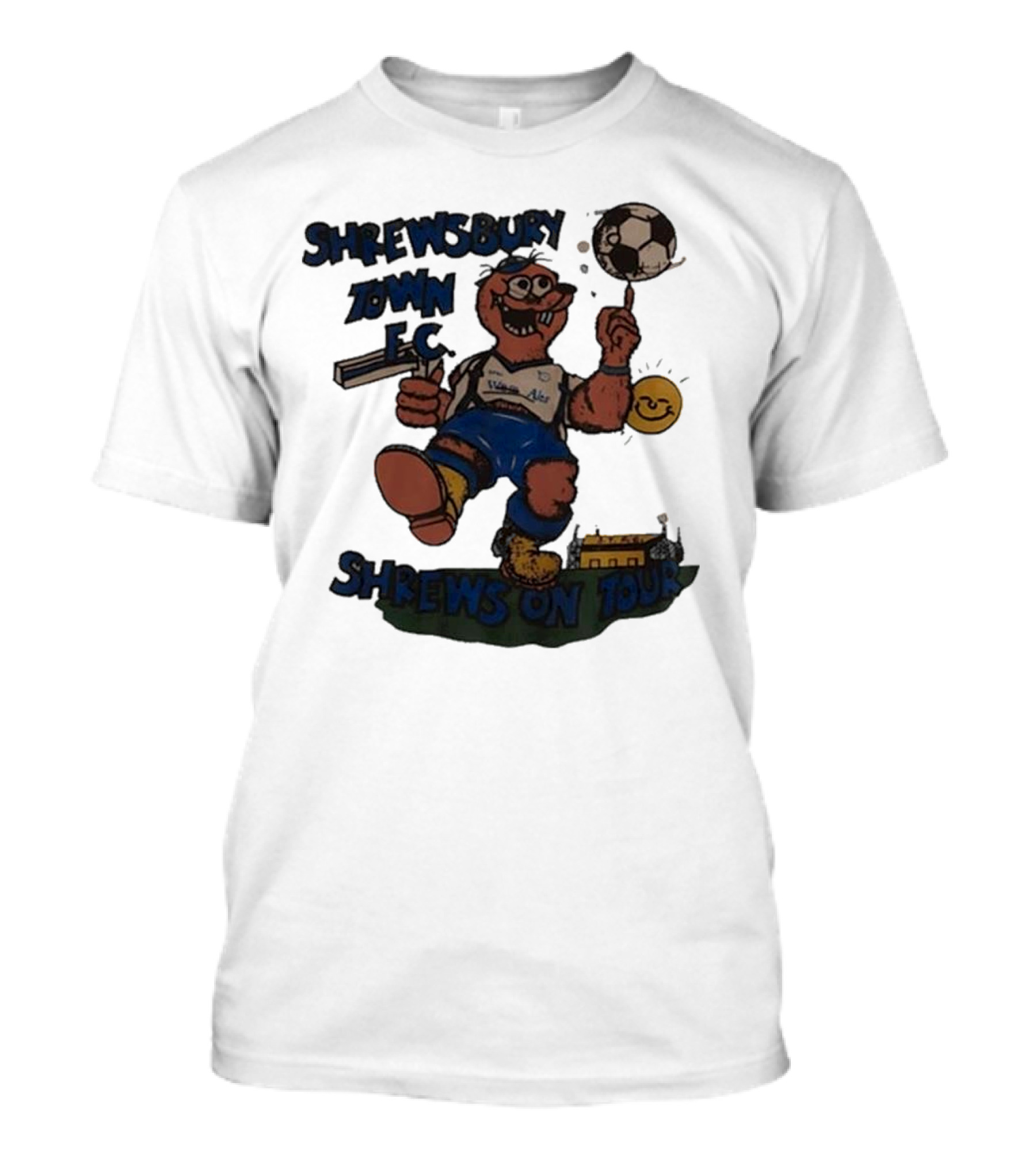 Shrewsbury Town FC Shrews On Tour Soccer Character With House And Sun T-Shirt