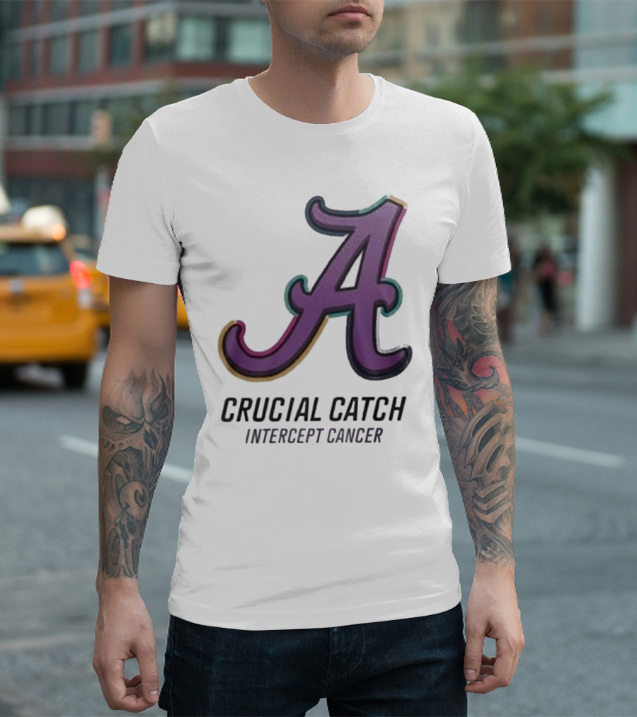 Alabama Crimson Tide Crucial Catch Intercept Cancer T-Shirt