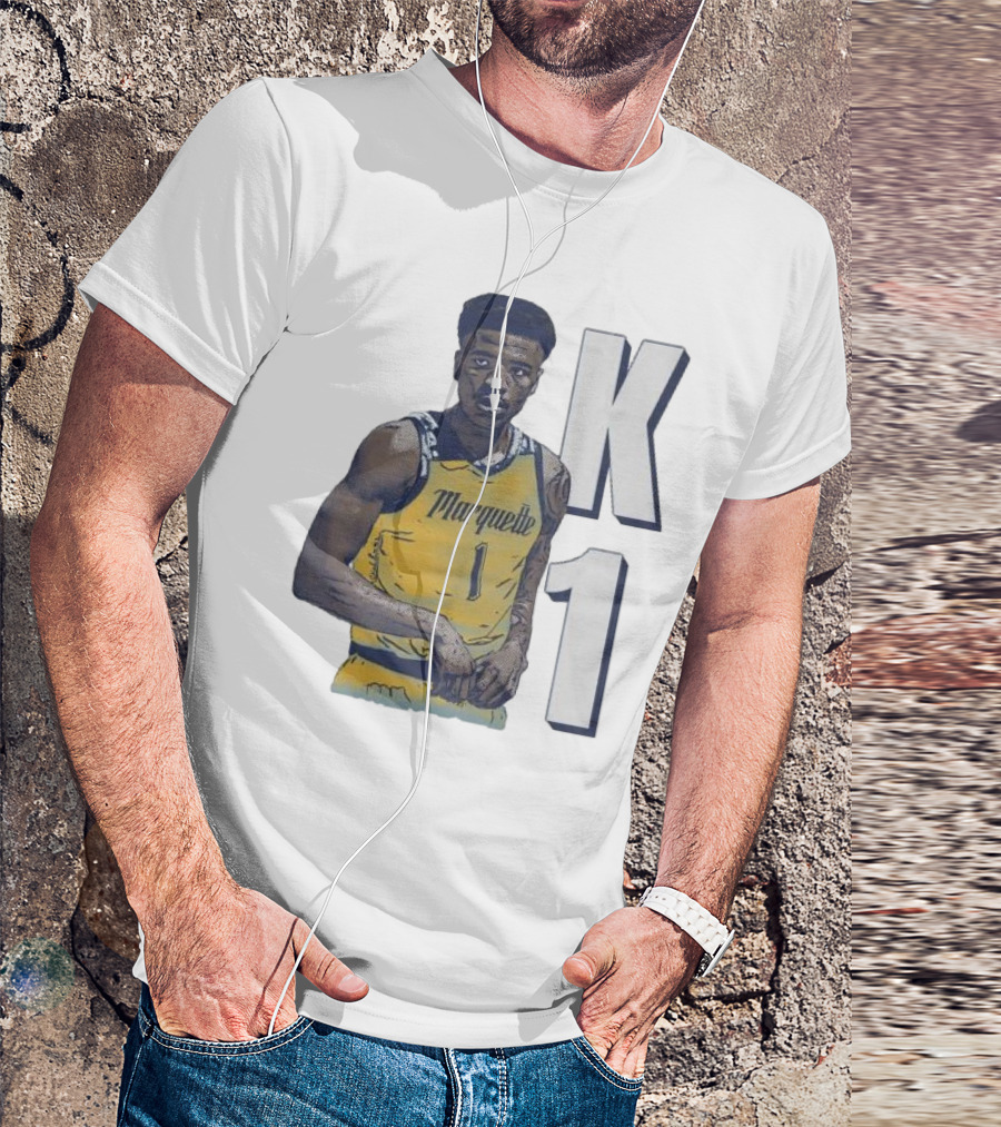 K1 Kameron Jones Marquette Golden Eagles Basketball Cartoon Player T-Shirt