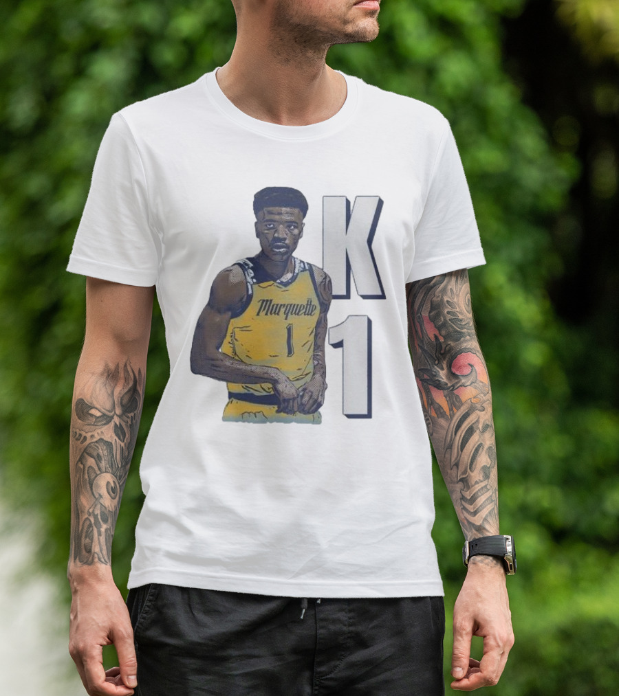 K1 Kameron Jones Marquette Golden Eagles Basketball Cartoon Player T-Shirt