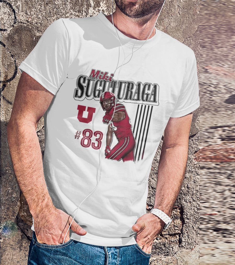 Miki Suguturaga Utah Utes #83 Football Cartoon Player T-Shirt
