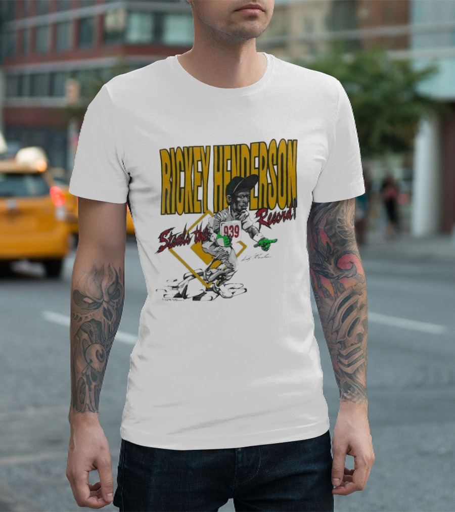 Rickey Henderson Steals the 939 Record T-Shirt