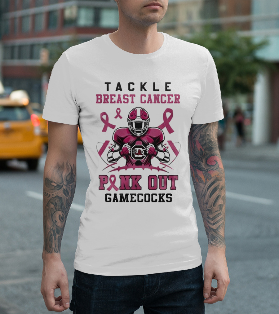 South Carolina Gamecocks Tackle Breast Cancer Pink Out T-Shirt