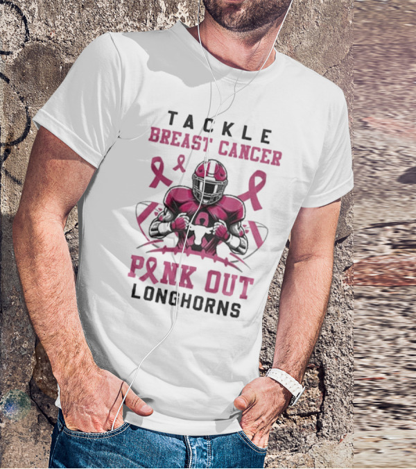 Tackle Breast Cancer Pink Out Longhorns T-Shirt