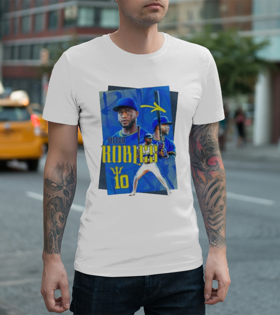 Victor Robles Baseball Player Blue And Yellow T-Shirt